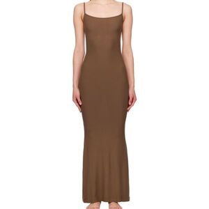 Skims Long Lounge Slip Maxi Dress in Oxide
